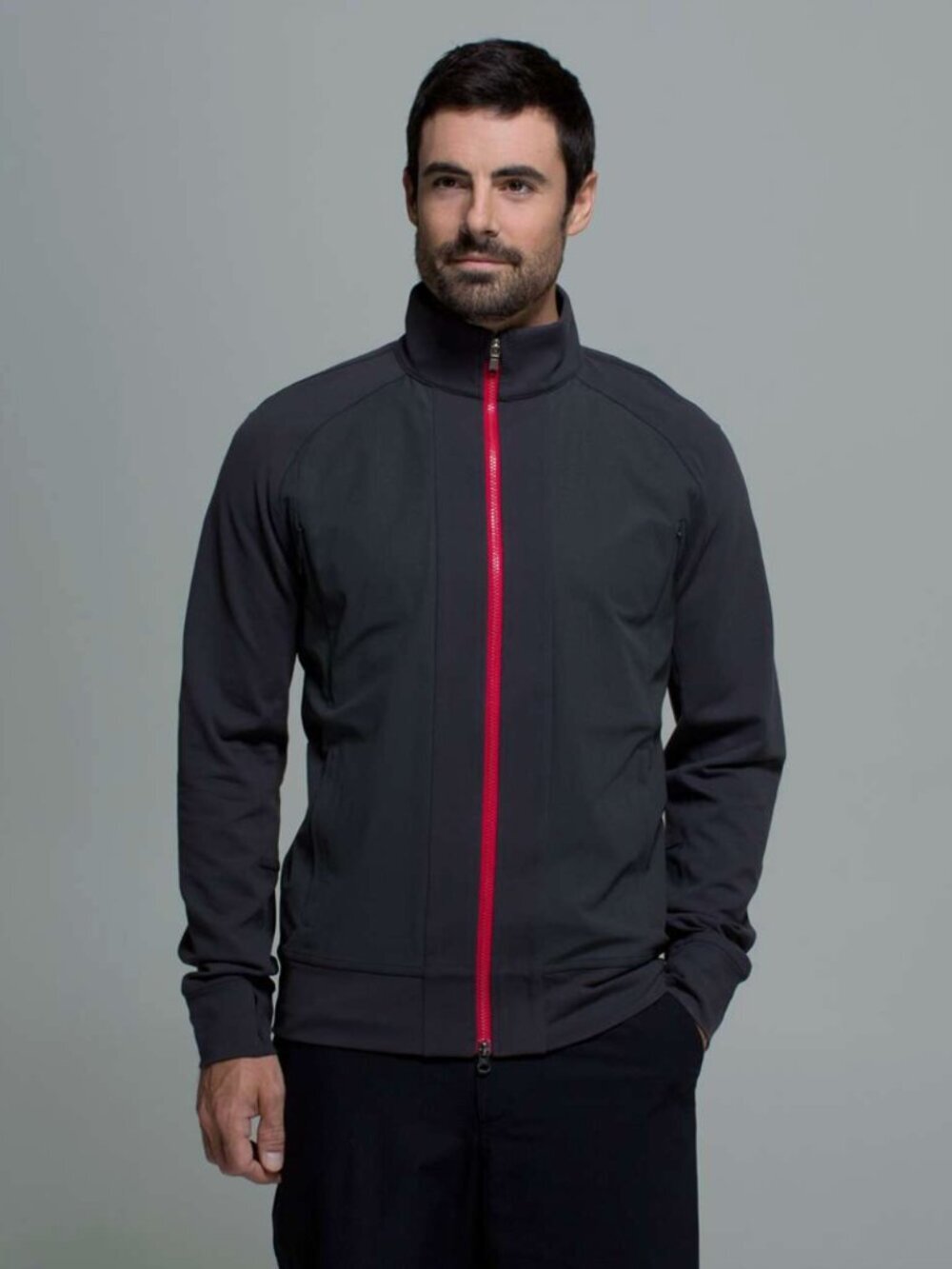 Lululemon Tactic Long Sleeve Zip Up Breathable Performance Jacket Grey Red Small